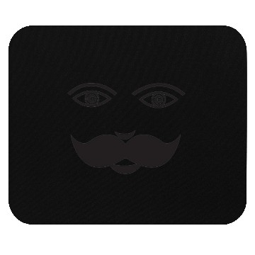 Discover Whimsical Cat Face with Mustache Design Mouse Pads