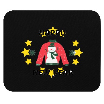 Discover Festive Snowman Sweater Design Mouse Pads