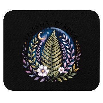 Discover Celestial Fern and Floral Moon Design Mouse Pads