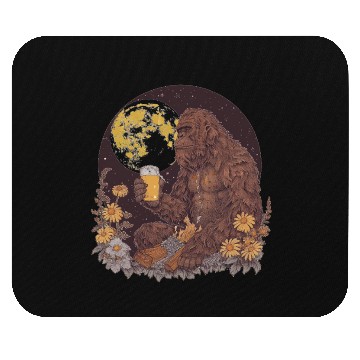 Discover Bigfoot Drinking Beer by the Campfire Mouse Pads