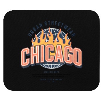 Discover Chicago Urban Flame Logo Design Mouse Pads