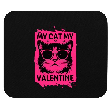Discover my cat my valentine Mouse Pads