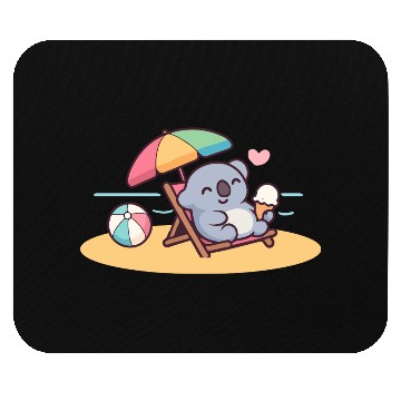 Discover Koala on Beach Relaxation Scene Mouse Pads