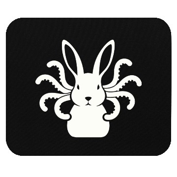 Discover Octopus Bunny │Surreal White Cryptid Animal Mashup Mouse Pads