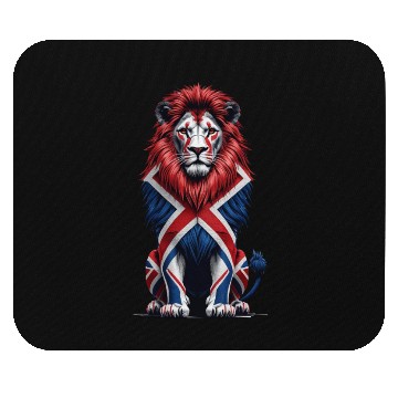 Discover Regal Lion with Union Jack Mane Mouse Pads