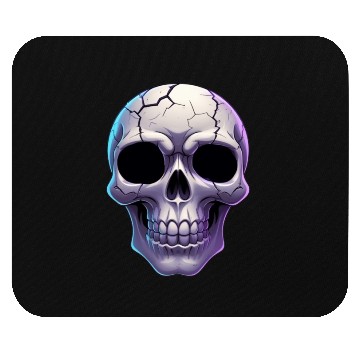 Discover Cracked Midnight Skull Illustration Mouse Pads