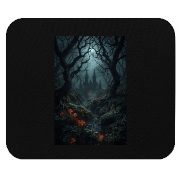 Discover Enchanted Forest Castle Scene Mouse Pads