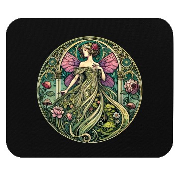Discover Enchanted Floral Fairy Illustration Mouse Pads