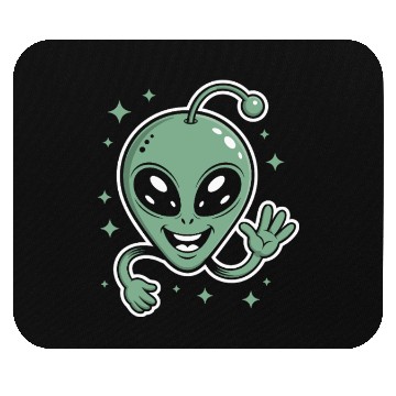 Discover Cute Alien Cartoon Illustration Mouse Pads