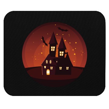 Discover Haunted Castle Night Scene Mouse Pads