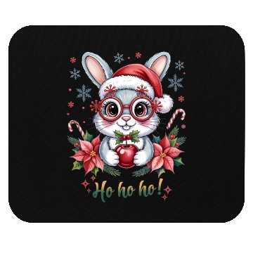 Discover Festive Bunny with Christmas Decor Mouse Pads
