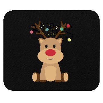Discover Festive Reindeer with String Lights Mouse Pads