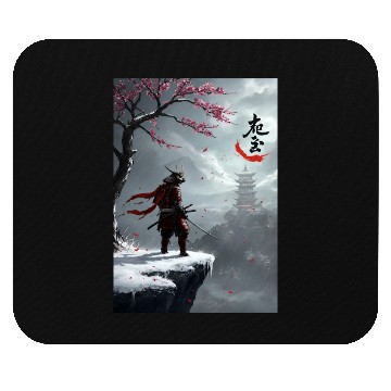 Discover Samurai Warrior Under Cherry Blossom Tree Mouse Pads