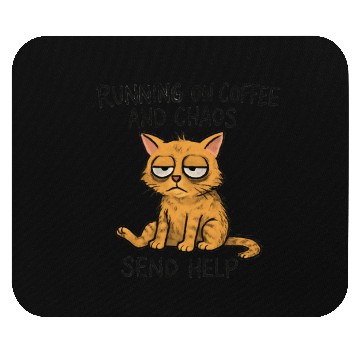 Discover CAT: RUNNING ON COFFEE AND CHAOS. Mouse Pads