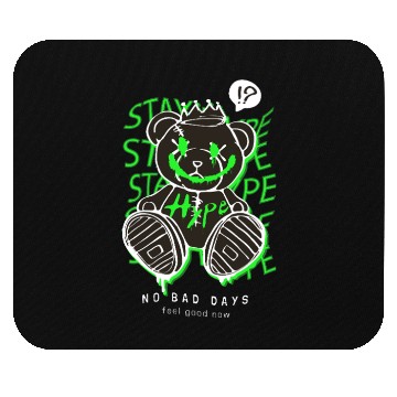 Discover Neon Green Grunge Teddy Bear Design Mouse Pads