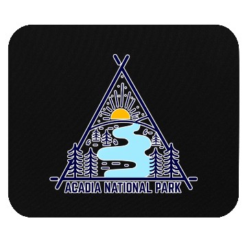 Discover Acadia National Park Camping Scene Mouse Pads