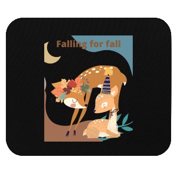 Discover Autumn Deer Falling for Fall Mouse Pads