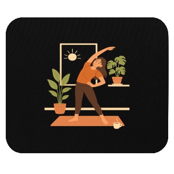 Discover Sunlit Yoga Stretch Illustration Mouse Pads