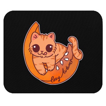 Discover Cozy Autumn Cat on Pumpkin Moon Mouse Pads