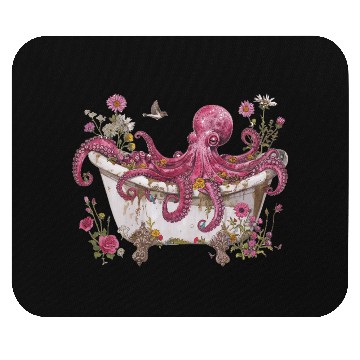 Discover Cottagecore Octopus in Bathtub Vintage Mouse Pads