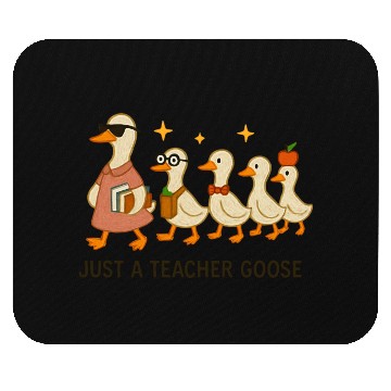 Discover Whimsical Teacher Goose with Ducklings Mouse Pads