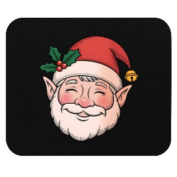 Discover Festive Santa Elf Face Design Mouse Pads