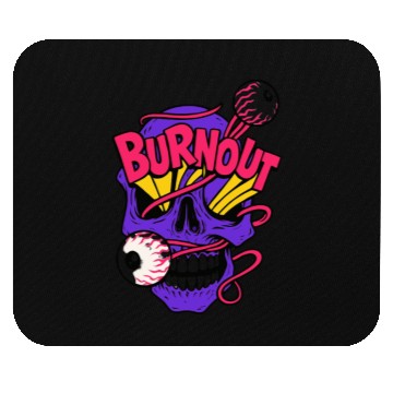 Discover Vibrant Skull with Billiard Balls & Neon Elements Mouse Pads