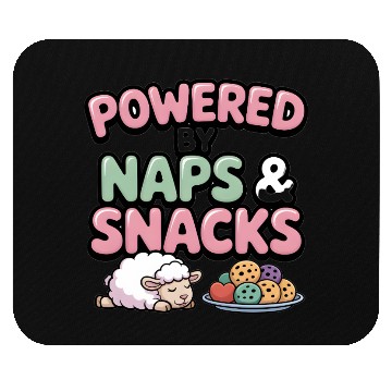 Discover Powered by Naps and Snacks Illustration Mouse Pads