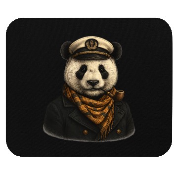 Discover Captain Panda The Hipster Sea Commander Mouse Pads