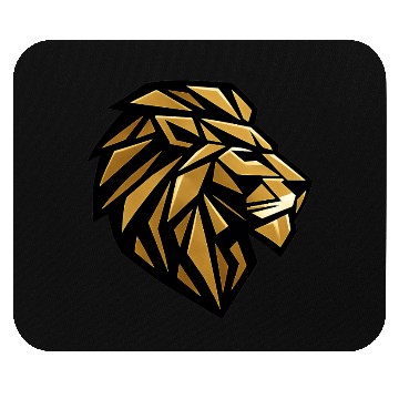 Discover Geometric Gold Lion Head Side Profile Modern   Mouse Pads
