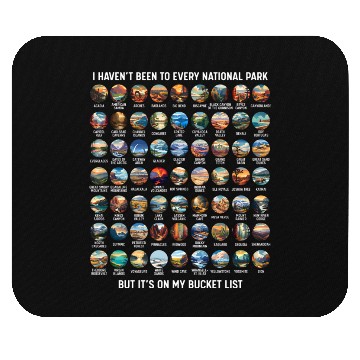Discover All US National Park Checklist Bucket List Mouse Pads