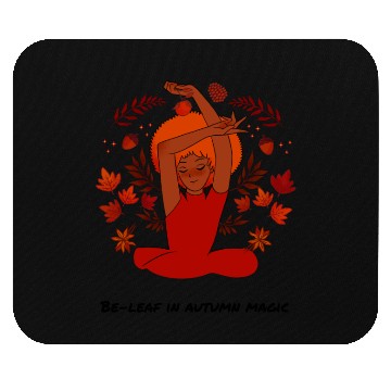 Discover Autumn Serenity Girl Illustration Mouse Pads