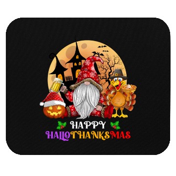 Discover Happy Hallothanksmas Halloween Thanksgiving Xmas Mouse Pads