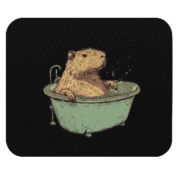 Discover Capybara is Enjoying Its Bathtub Mouse Pads
