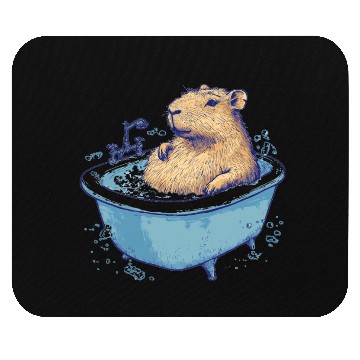 Discover Capybara is Enjoying Its Bathtub Mouse Pads