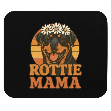 Discover Rottie Mama with Daisy Crown Mouse Pads