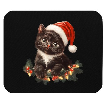 Discover Festive Black Cat Christmas Edition Mouse Pads