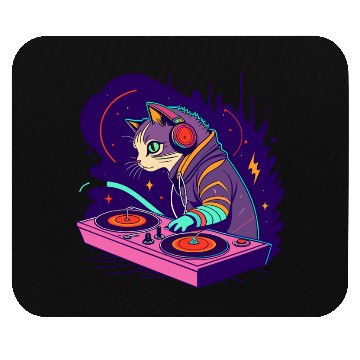 Discover Cosmic Cat DJ Mouse Pads