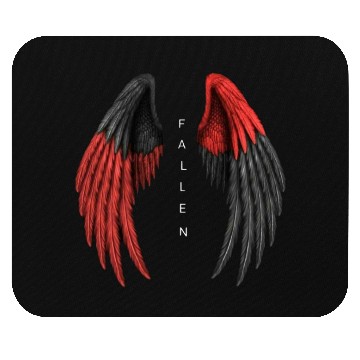 Discover Red and Black Angel Wings Illustration Mouse Pads