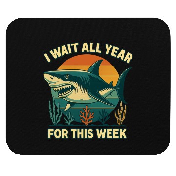 Discover Shark Retro Sunset Bold Ocean Predator  Mouse Pads