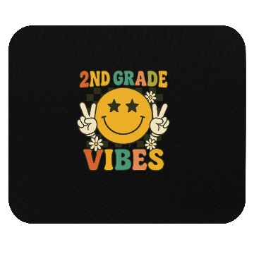 Discover 2nd Grade Vibes Mouse Pads – Retro Happy Face