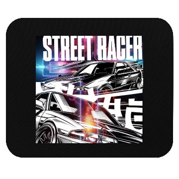 Discover Neon Street Racer Illustration Mouse Pads