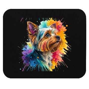 Discover Vibrant Yorkie Watercolor Portrait Mouse Pads