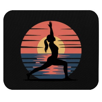 Discover Sunset Yoga Silhouette Design Mouse Pads