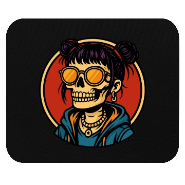Discover Urban Skull Girl Illustration Mouse Pads