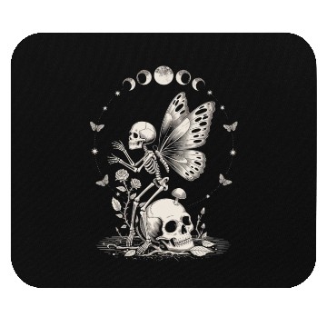 Discover Gothic Skeleton Fairy With Moon Phases Mouse Pads