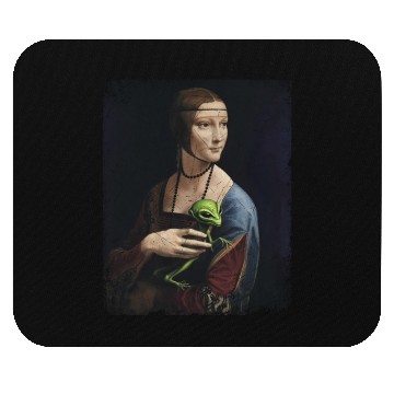 Discover Classical Woman with Alien Companion Print Mouse Pads