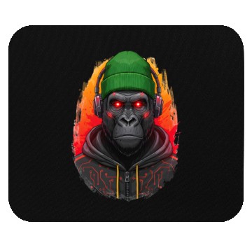Discover Cyberpunk Gorilla Digital Art Mouse Pads