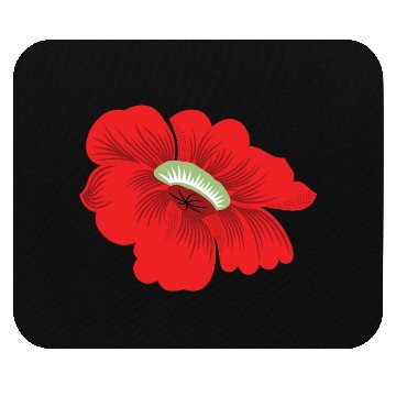 Discover Vivid Red Hibiscus Floral Design Mouse Pads