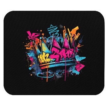 Discover Vibrant Graffiti Crown Design Mouse Pads